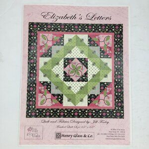 Henry Glass & Co Elizabeths Letters Quilt Pattern 63" x 63" Roses